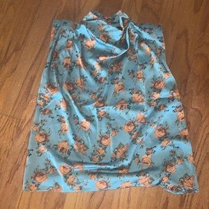 Vici silky cowl neck top floral